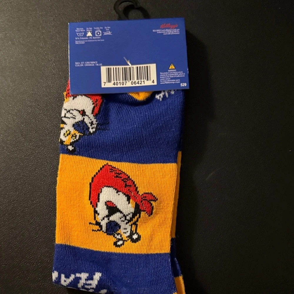 Kellogg's Frosted Flakes Blue and Orange Crew Socks